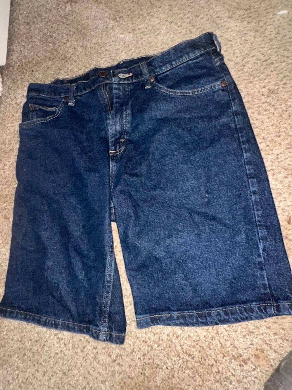Wrangler 333 Denim Jorts Shorts Men’s 34 Dark Wash Long Bermuda